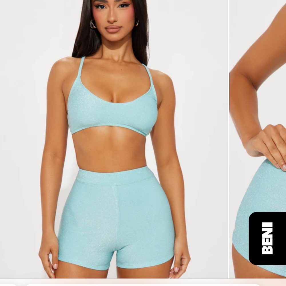 NWT Fashion Nova Light Blue Bikini Set
